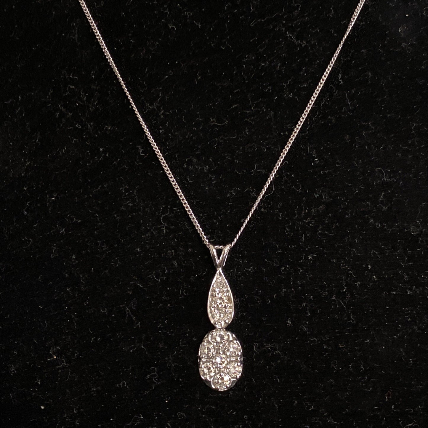 14K Gold 10 Diamond Approx 1.38 cts Pendant 2.9g SI1-SI2 TESTED Sterling Chain