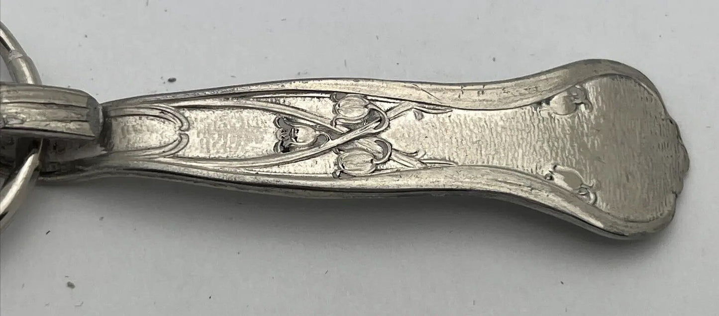 Silver Plate Key Fob and Key Ring