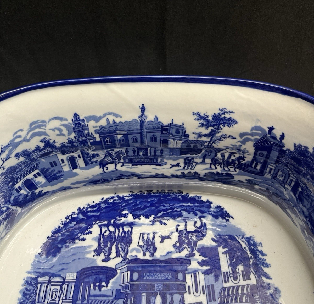 Victoria Ware Ironstone Chinoiserie Blue & White Porcelain Foot Bath 18" PB3