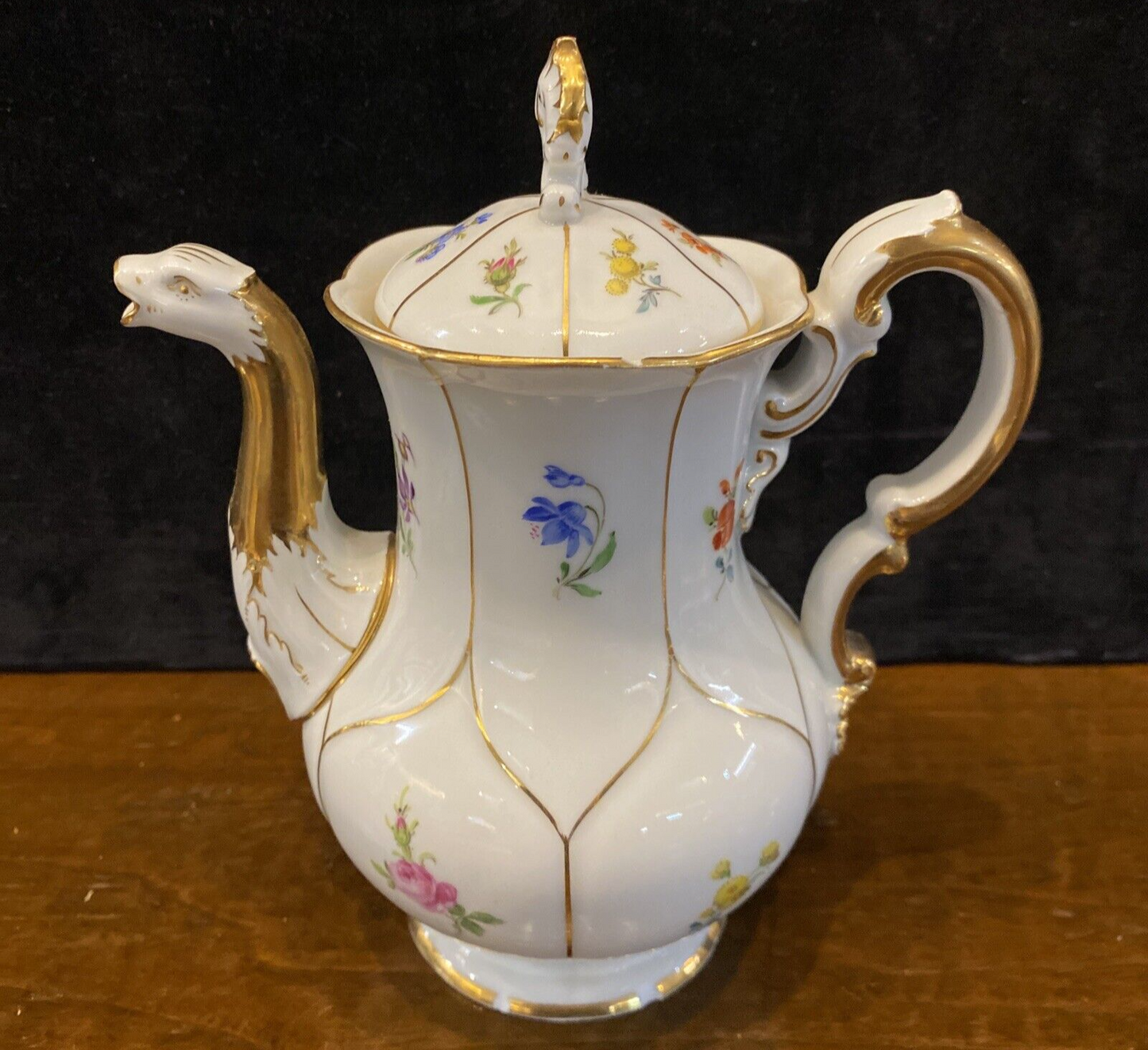 Meissen “Strewn Flower” Teapot Creamer Sugar Coffee & Tea Service Set of 7