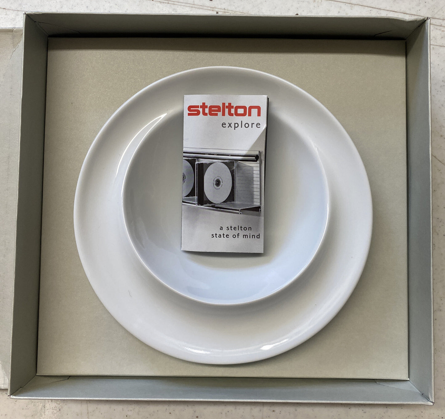 Stelton Explore Johan Verde White 7 1/2” Kids Plate Bowl NIB BH47