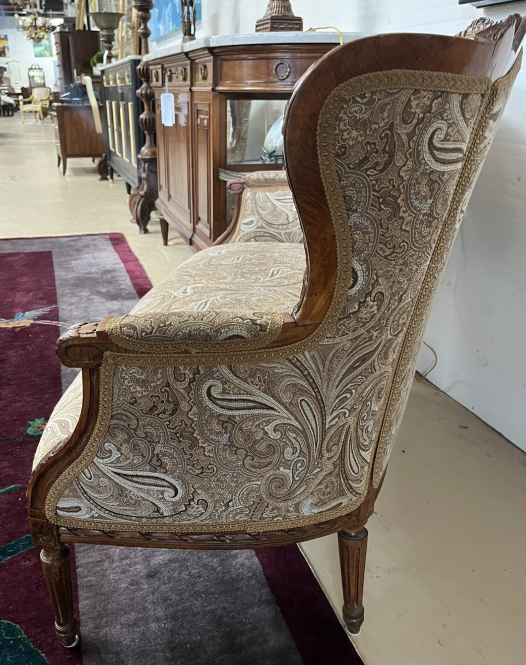 Antique French Walnut Louis XVI Settee Sofa Couch Love seat