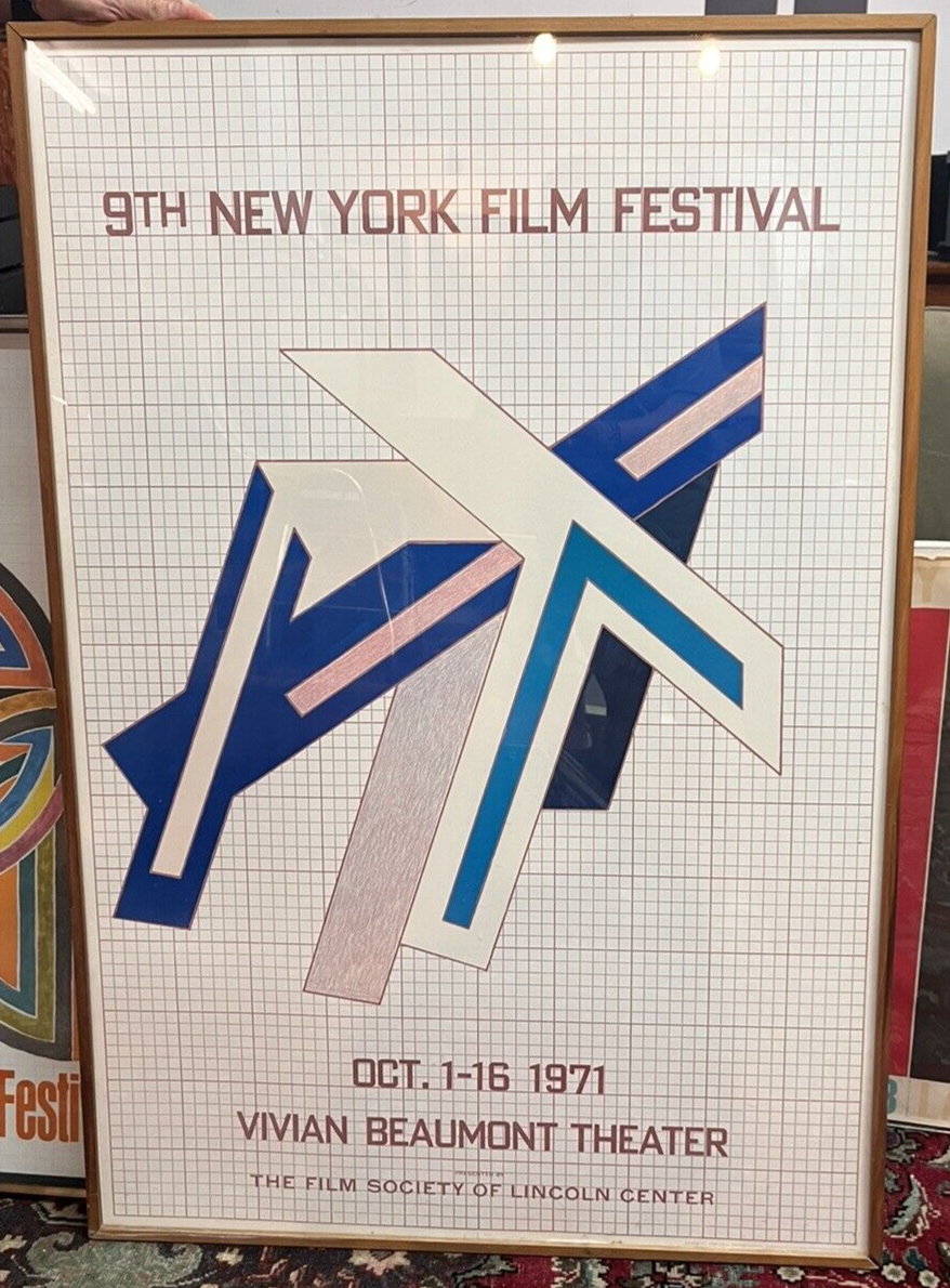 VTG Frank Stella Art 9th New York Film Festival Poster 1971 Lincoln Center BH70