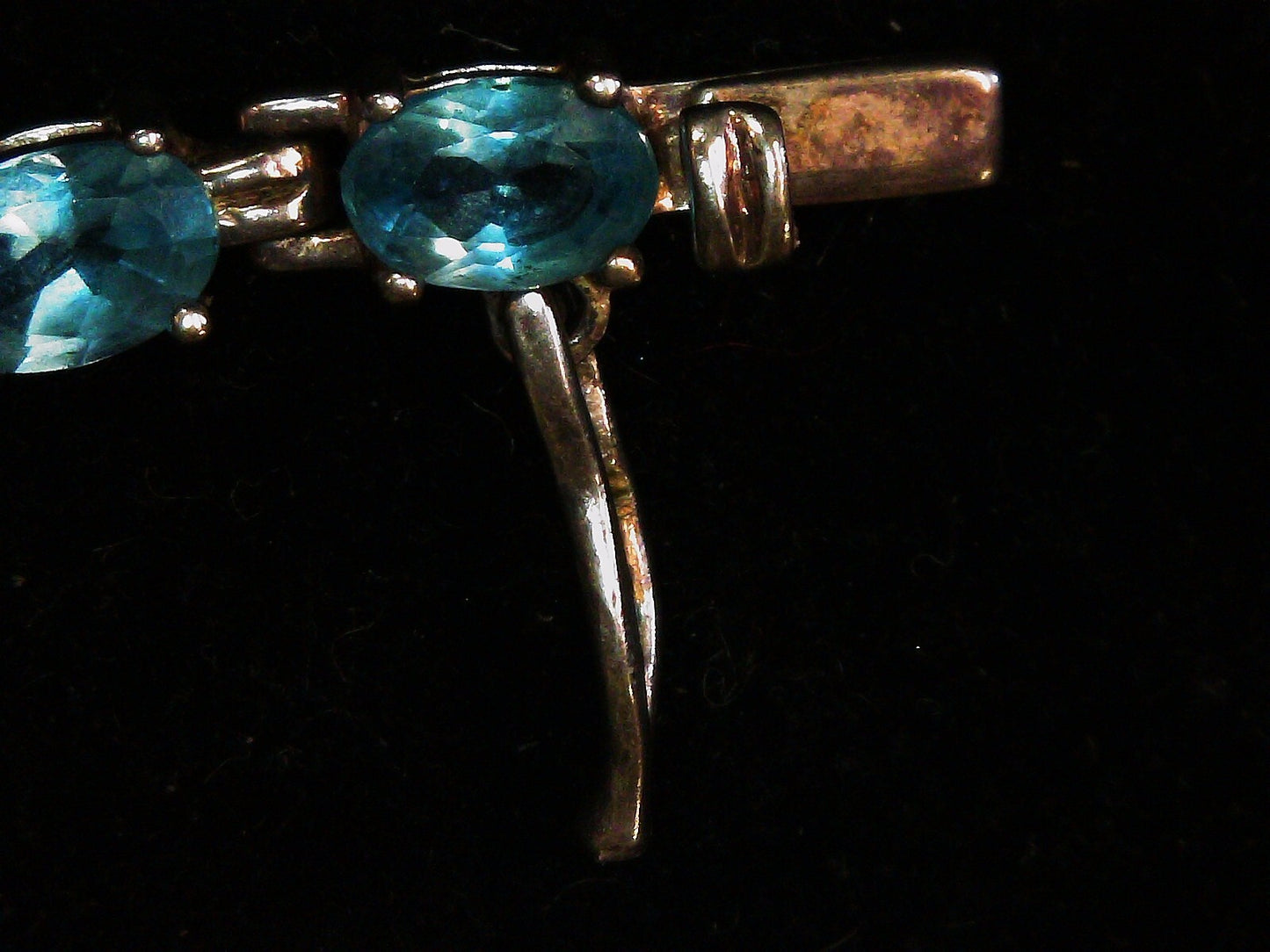 ALX Thailand Sterling Silver 925 22 Stones Blue Topaz Tennis Bracelet 12.3g 7.5"