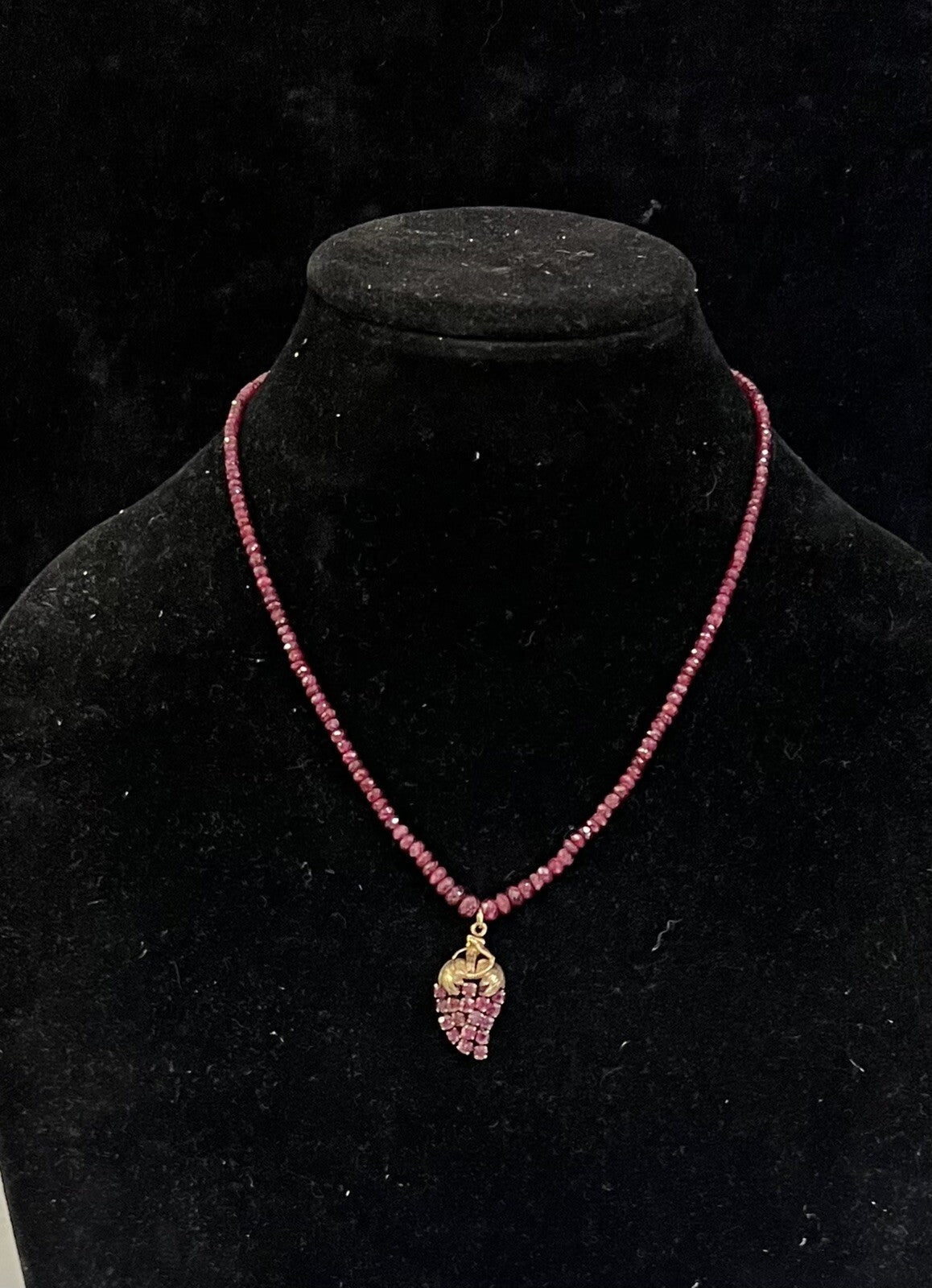 14K Natural Ruby 18" Necklace with Strawberry Ruby Pendant total 68.85 Carat TW