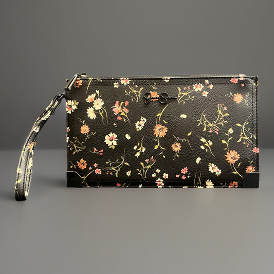 Jessica Simpson Frankie Polyvinyl Floral Print Wristlet Wallet 10"