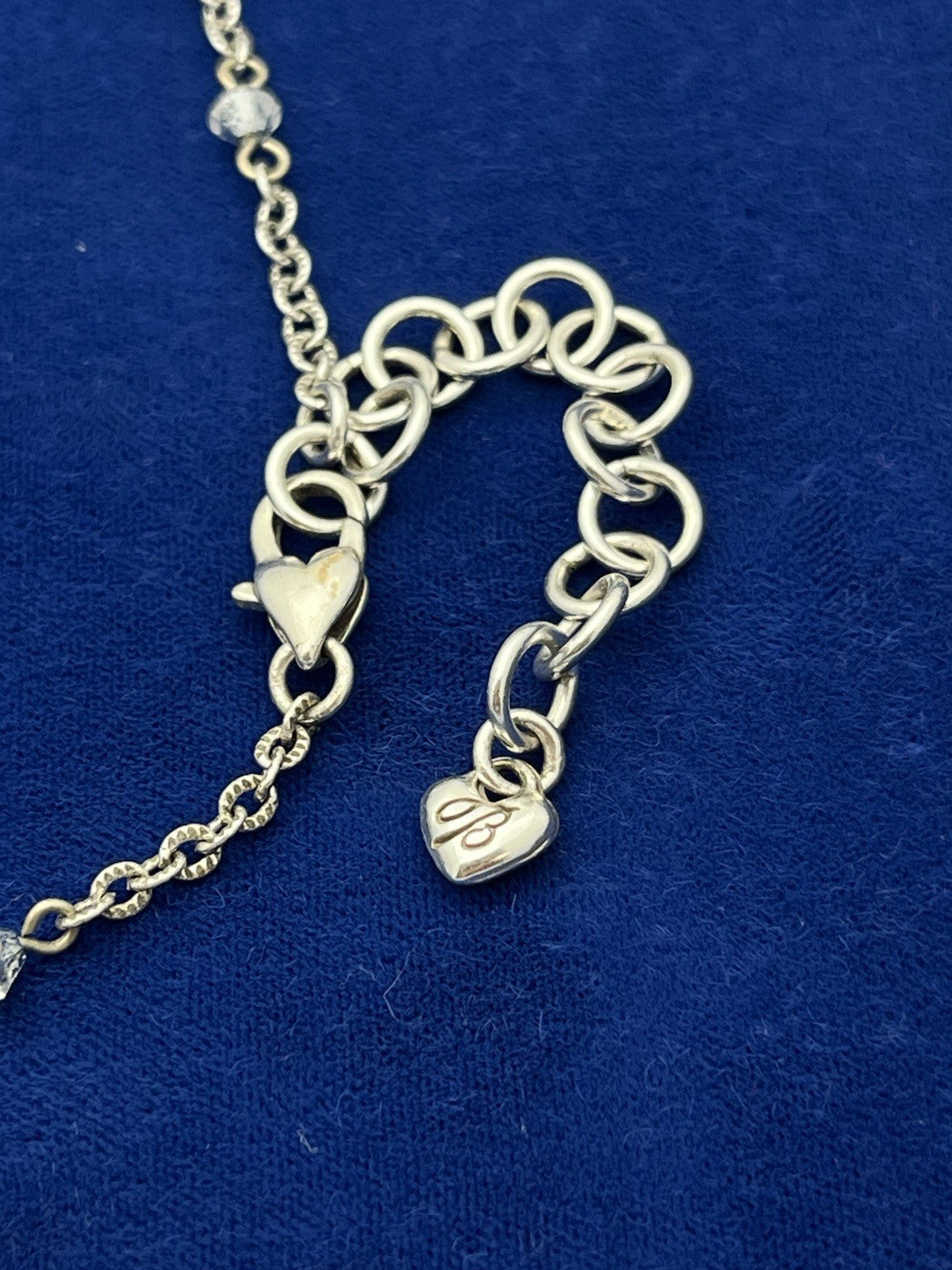 Brighton Retired Cupid's Love Silver Tone Red Heart Necklace 18.5"