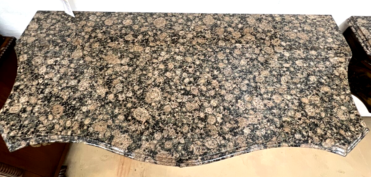 Pair French Rococo Carved Gilt Walnut Wall Mounted Consoles 47” Window Shelf