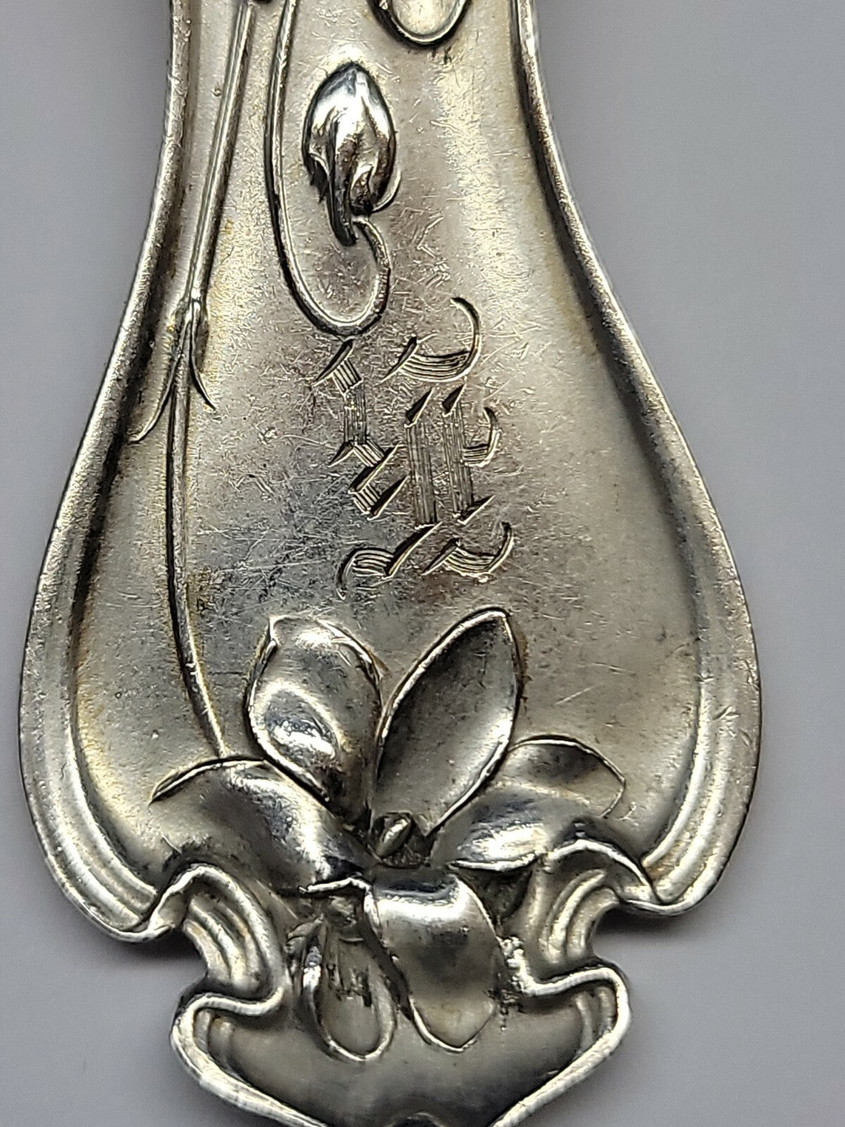 Violet By Whiting Sterling Silver Round Bowl Soup Spoon  Gumbo 6 7/8" 1905 Mono