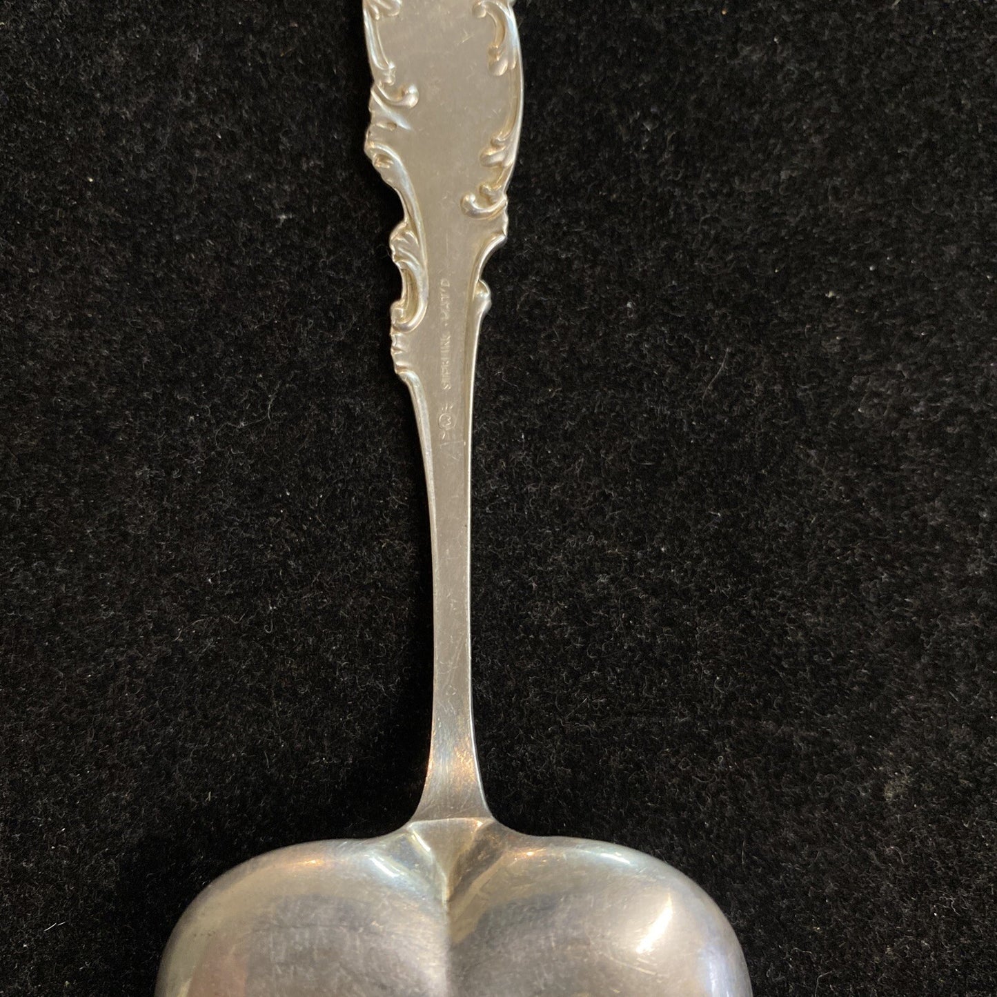 Antique 1892 Whiting Sterling Silver Heart Shaped Nut Spoon in Orleans Pattern