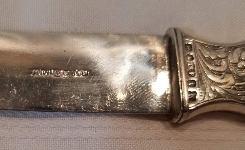 Early Antique English Sterling Silver Letter Opener - 1841 Birmingham Hallmark