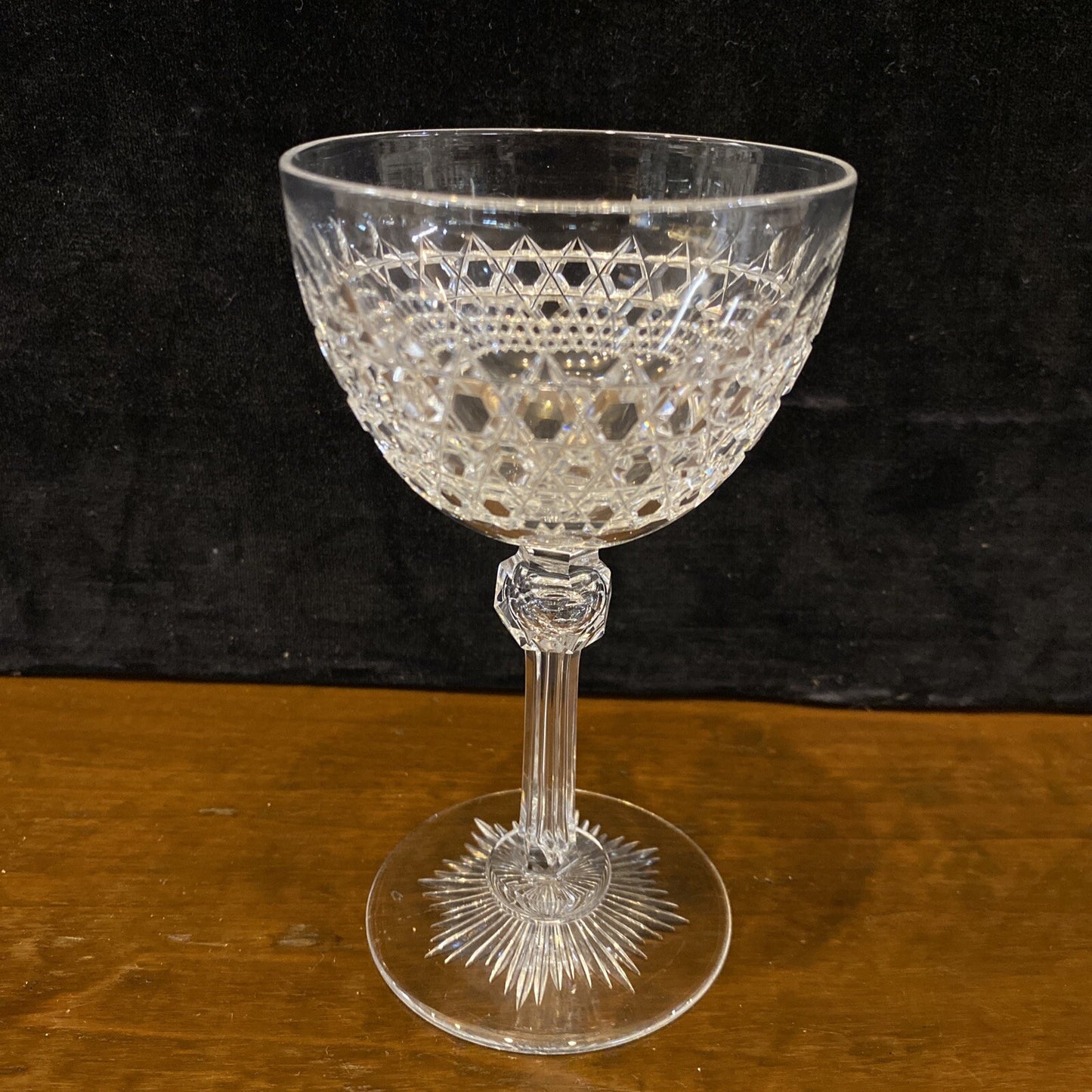 1875 Dorflinger  Hob Diamond 5" Wine Claret