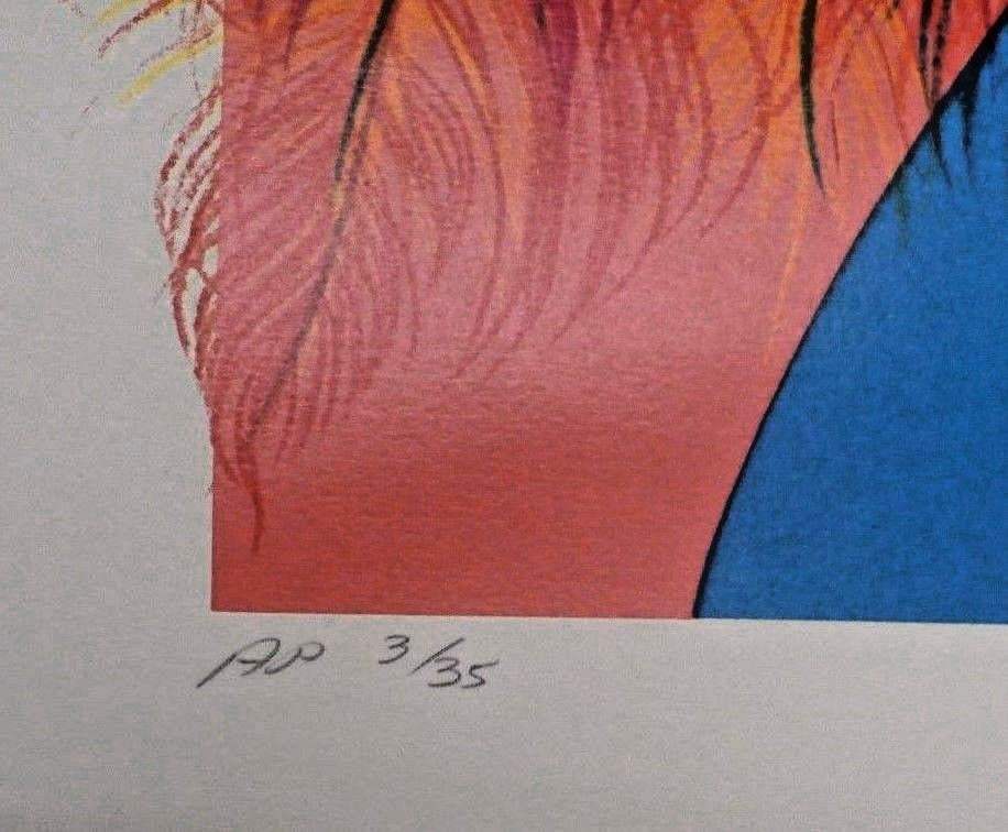 Vintage Serigraph Bob Pardo Pencil Signed Artist Proof 3 of 35 "Lady Luck"