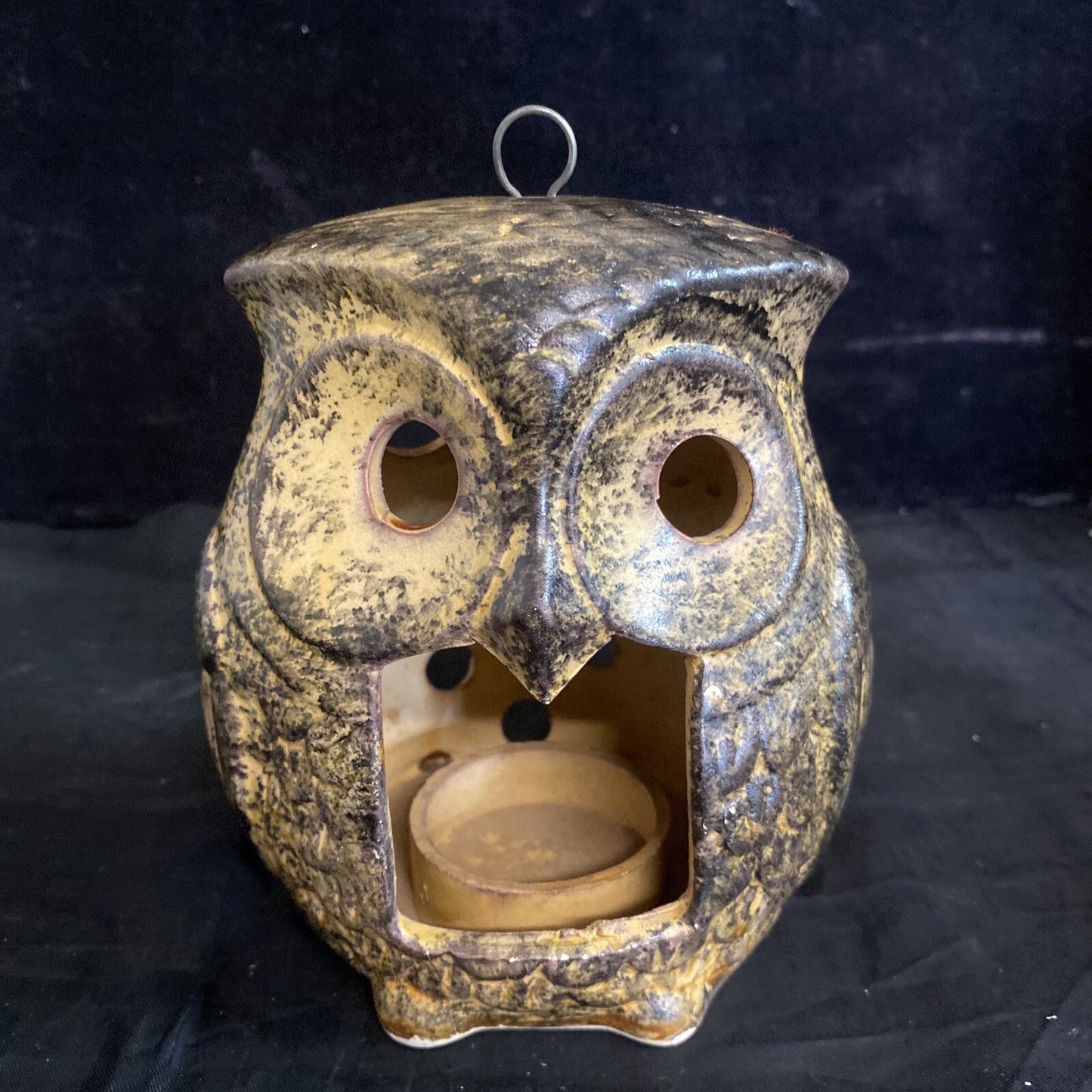 Vintage Ceramic Owl Votive Lantern Candle Holder