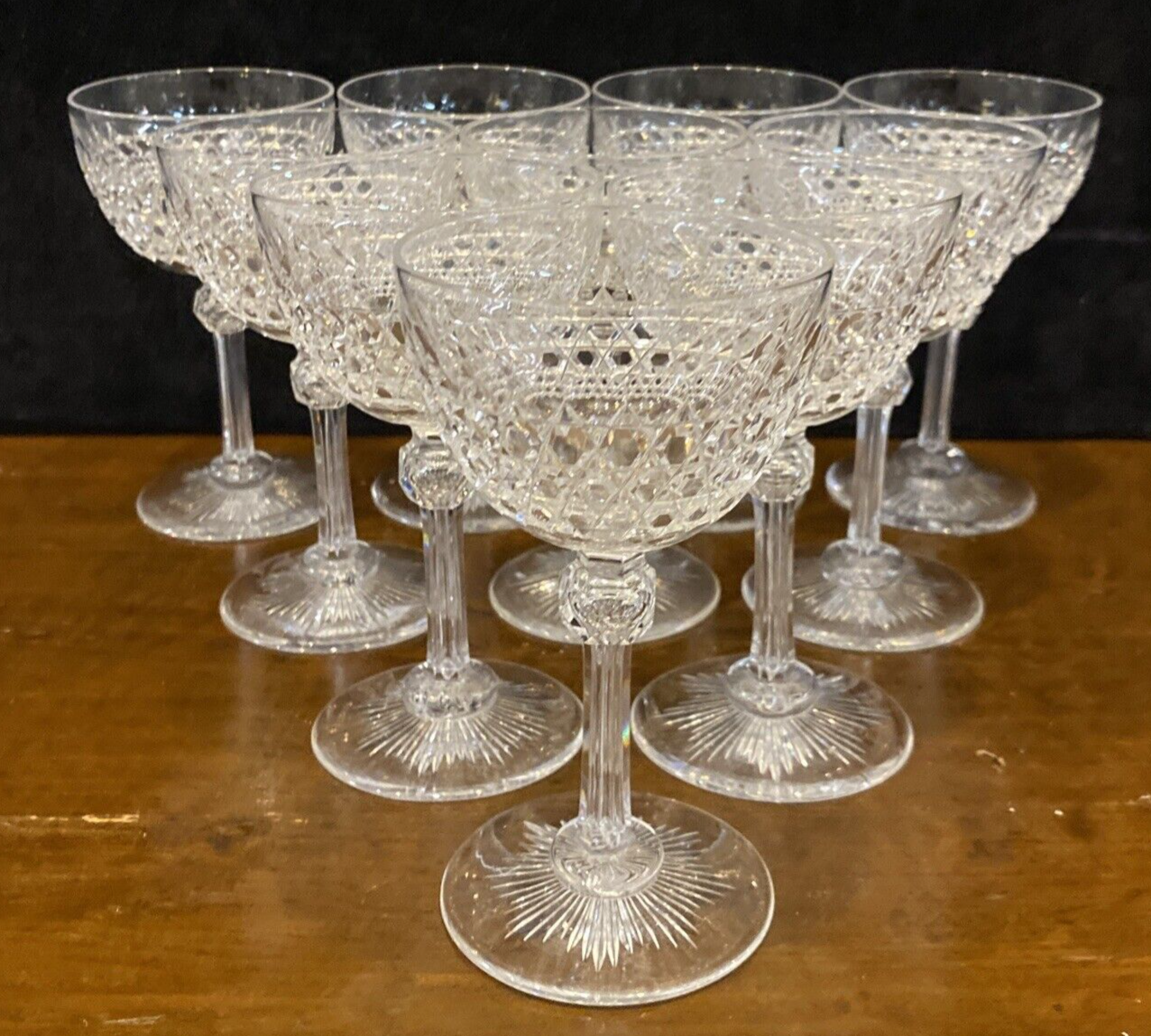 1875 Dorflinger  Hob Diamond 5" Wine Claret