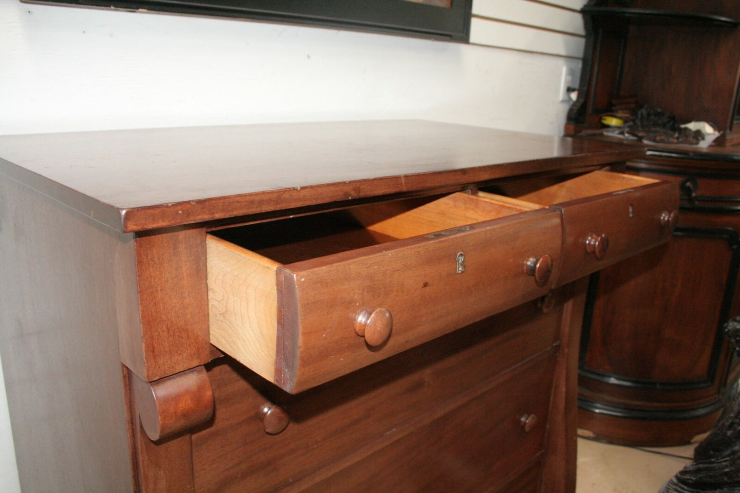 Antique American Mahogany 5 Drawer Chest late 1800's H 41" x W 38" x D22"
