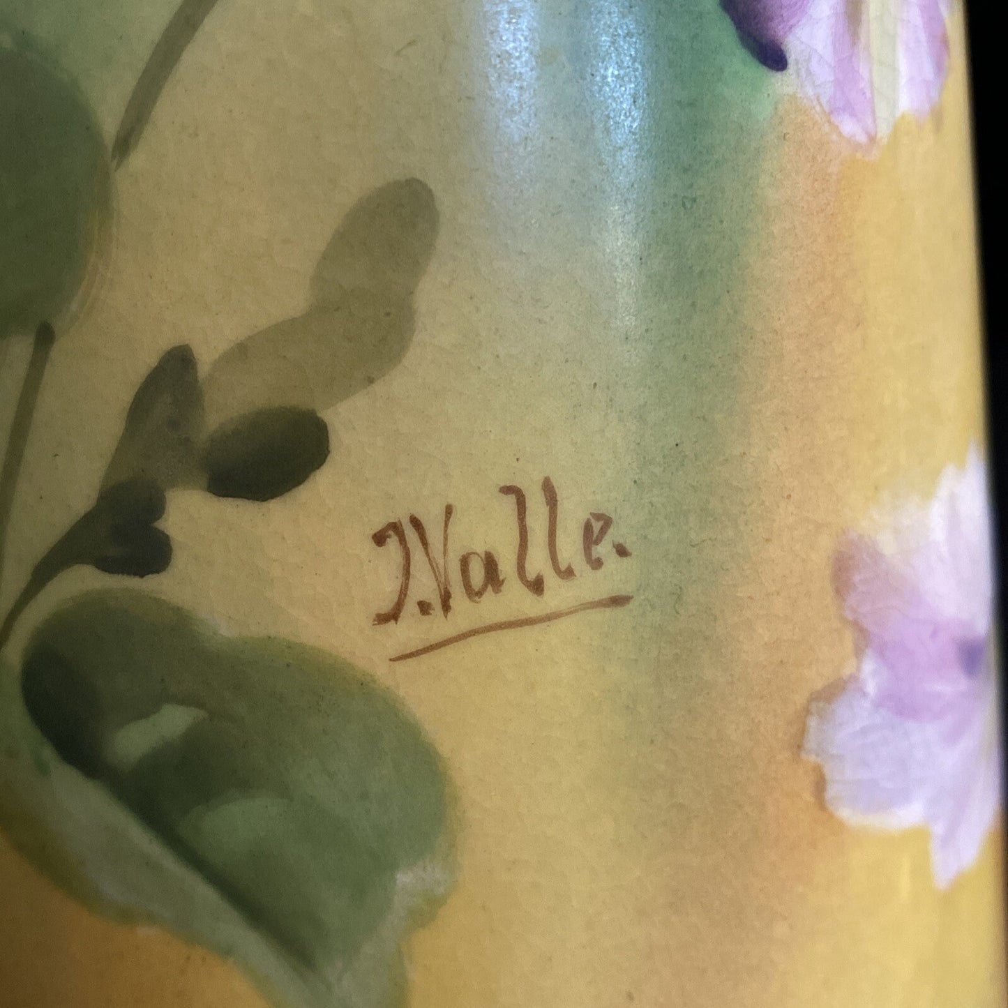 Antique Habsburg Vienna Handpainted Porcelain Vase  Signed  T. Valle