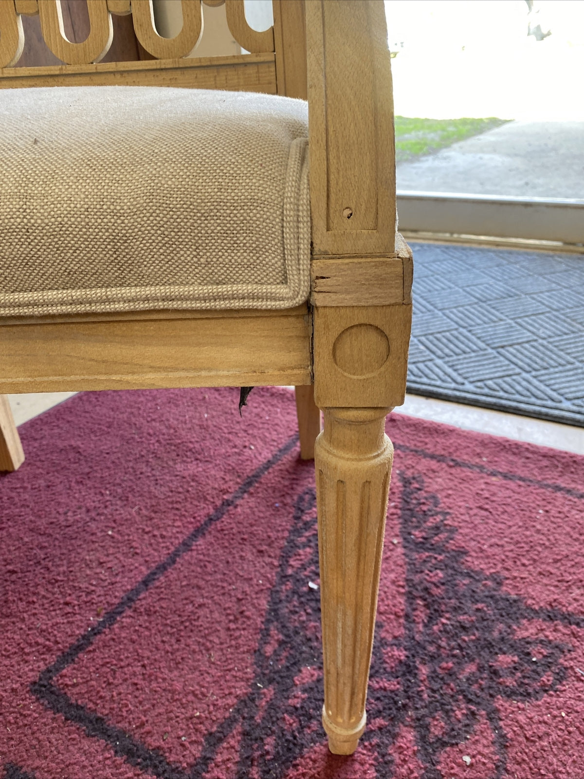 Pair of Gustavian Style Bleached White Oak Swedish Benches 34"h x 56"w