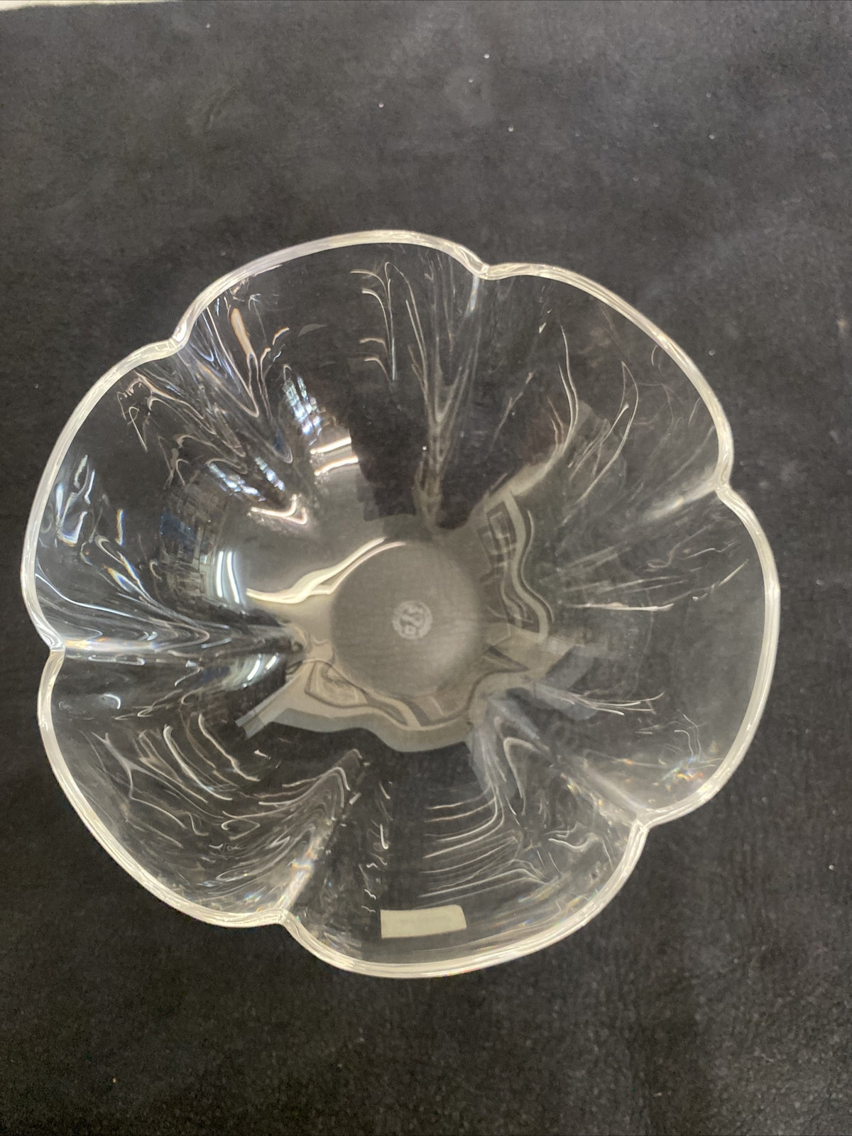 4x Baccarat France Corail Melon Crystal Glass Lobed Cereal Soup Bowls