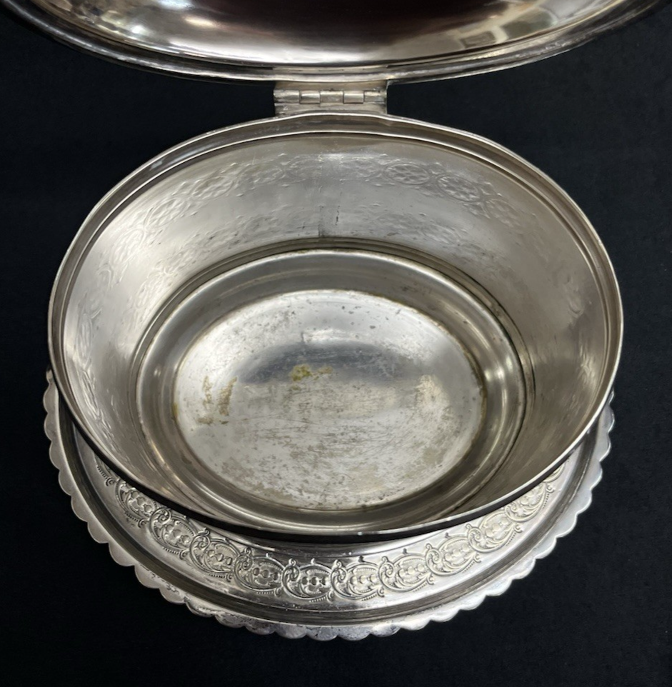 Antique Fenton Brothers Sheffield Silverplate English Biscuit Barrel 7 1/8"