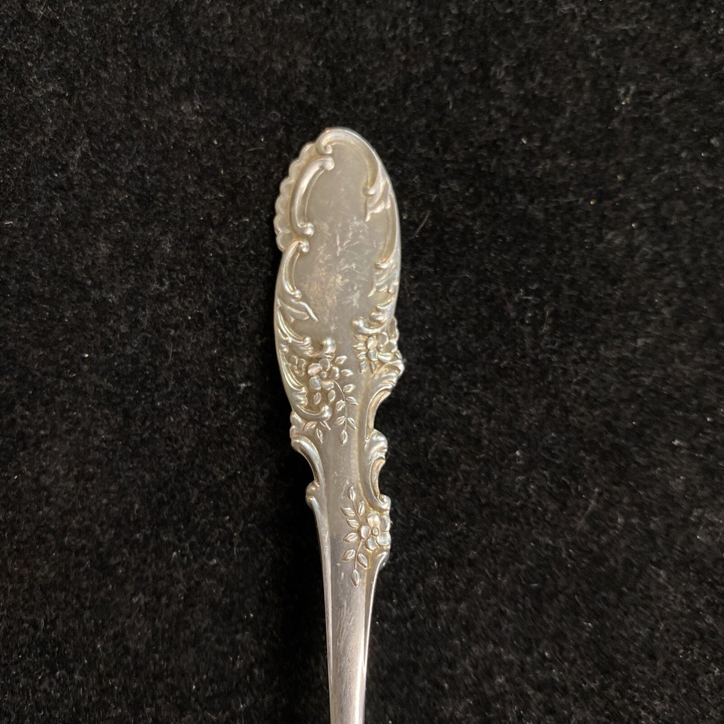 Antique 1892 Whiting Sterling Silver Heart Shaped Nut Spoon in Orleans Pattern