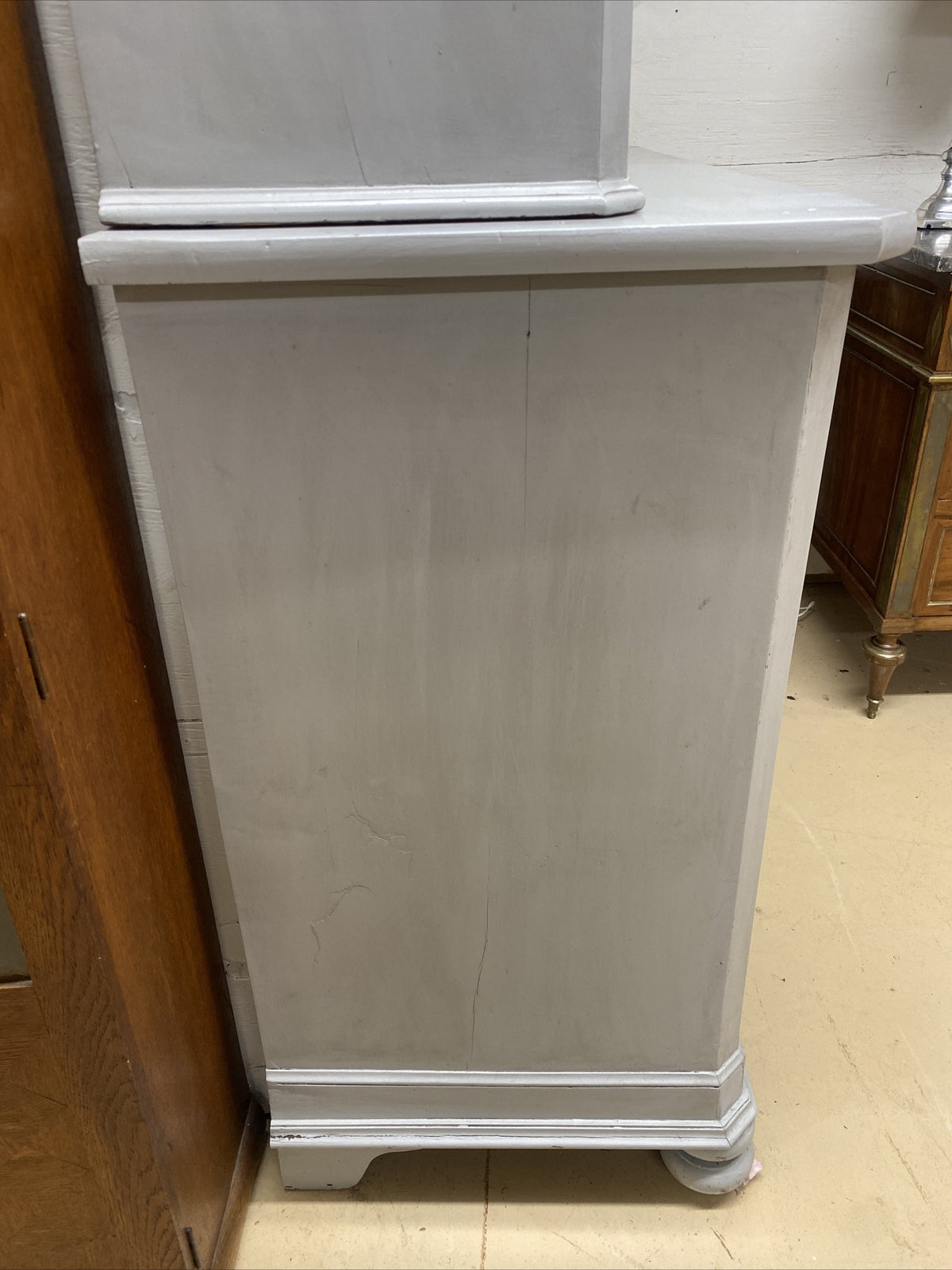 PERIOD ANTIQUE FRENCH LOUIS PHILIPPE PAINTED FARMHOUSE BOOKCASE CABINET