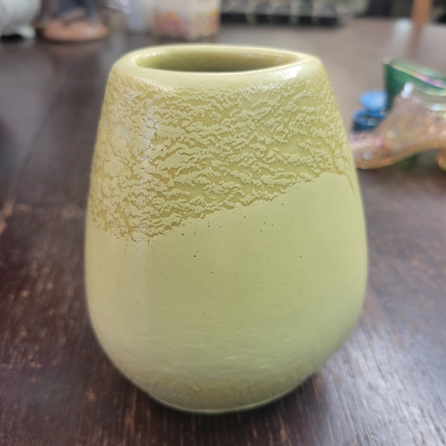 RUSSEL WRIGHT Thick Runny GLAZED BAUER JONQUIL Bud Corsage VASE