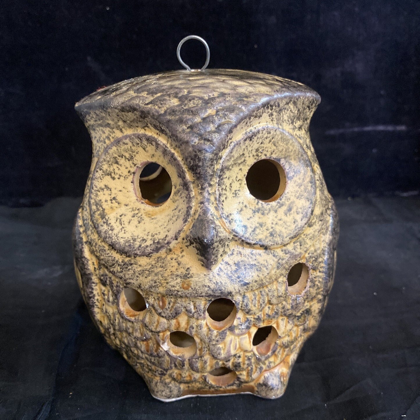 Vintage Ceramic Owl Votive Lantern Candle Holder