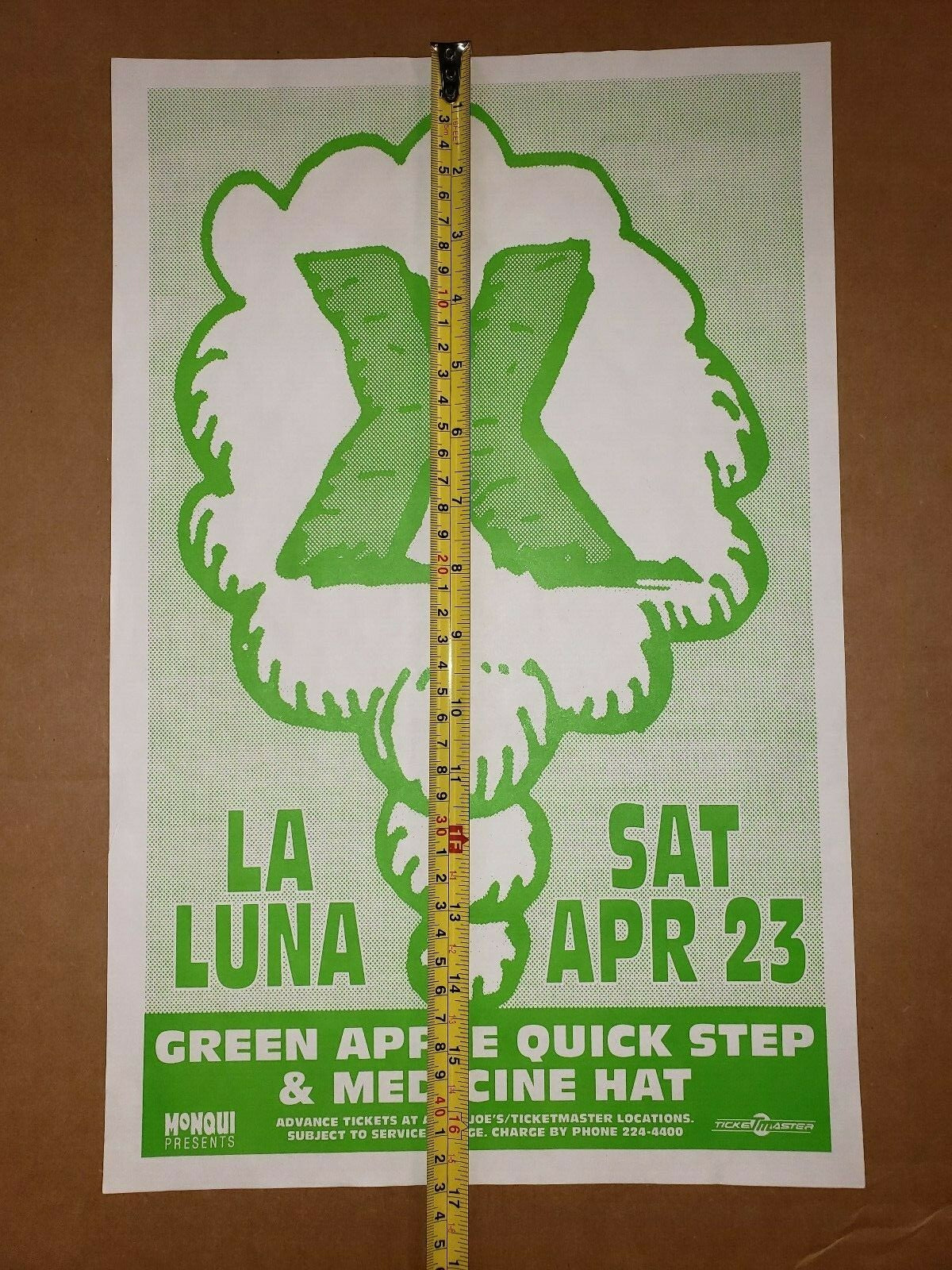 Band "X"  La Luna- Portland, OR. 4/23/1994 Concert Poster Hand Bill
