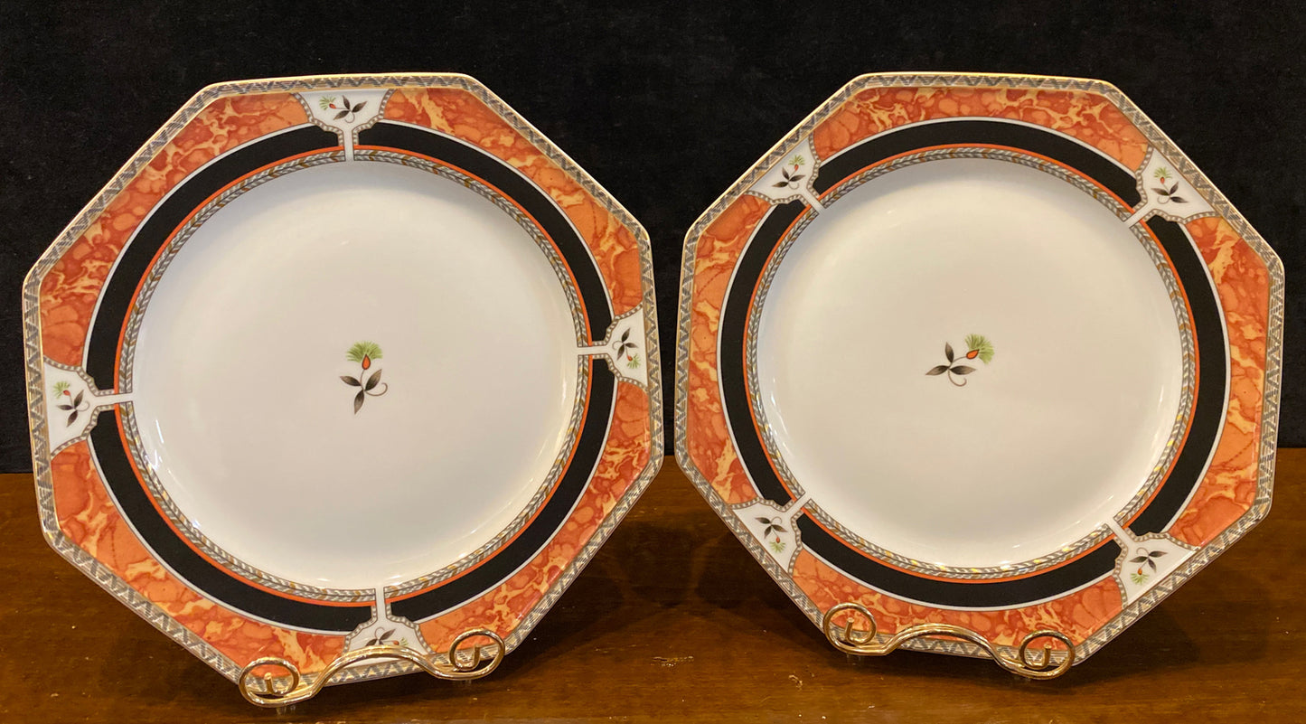Royale Limoges France “Hadrien” Brique Plates 2 10" Dinner & Salad  9"