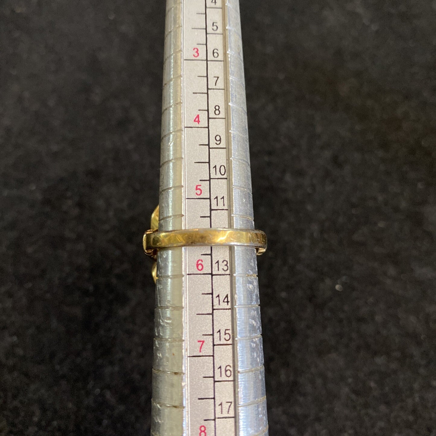 1960s Gold Plated Synthetic Dark Cognac Citrine Ring Sz 5.5 7g JM6