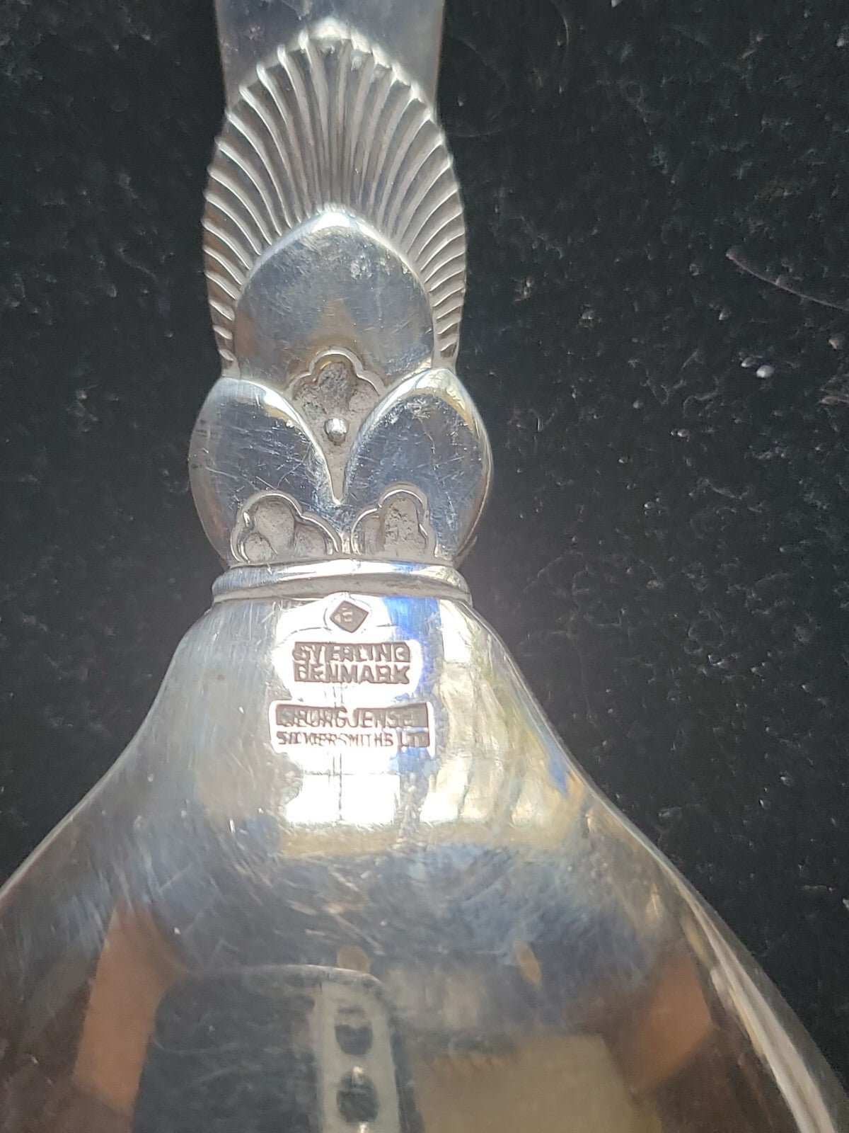 Cactus by Georg Jensen Sterling Silver Salad Serving  9"  Spoon All Sterling NM