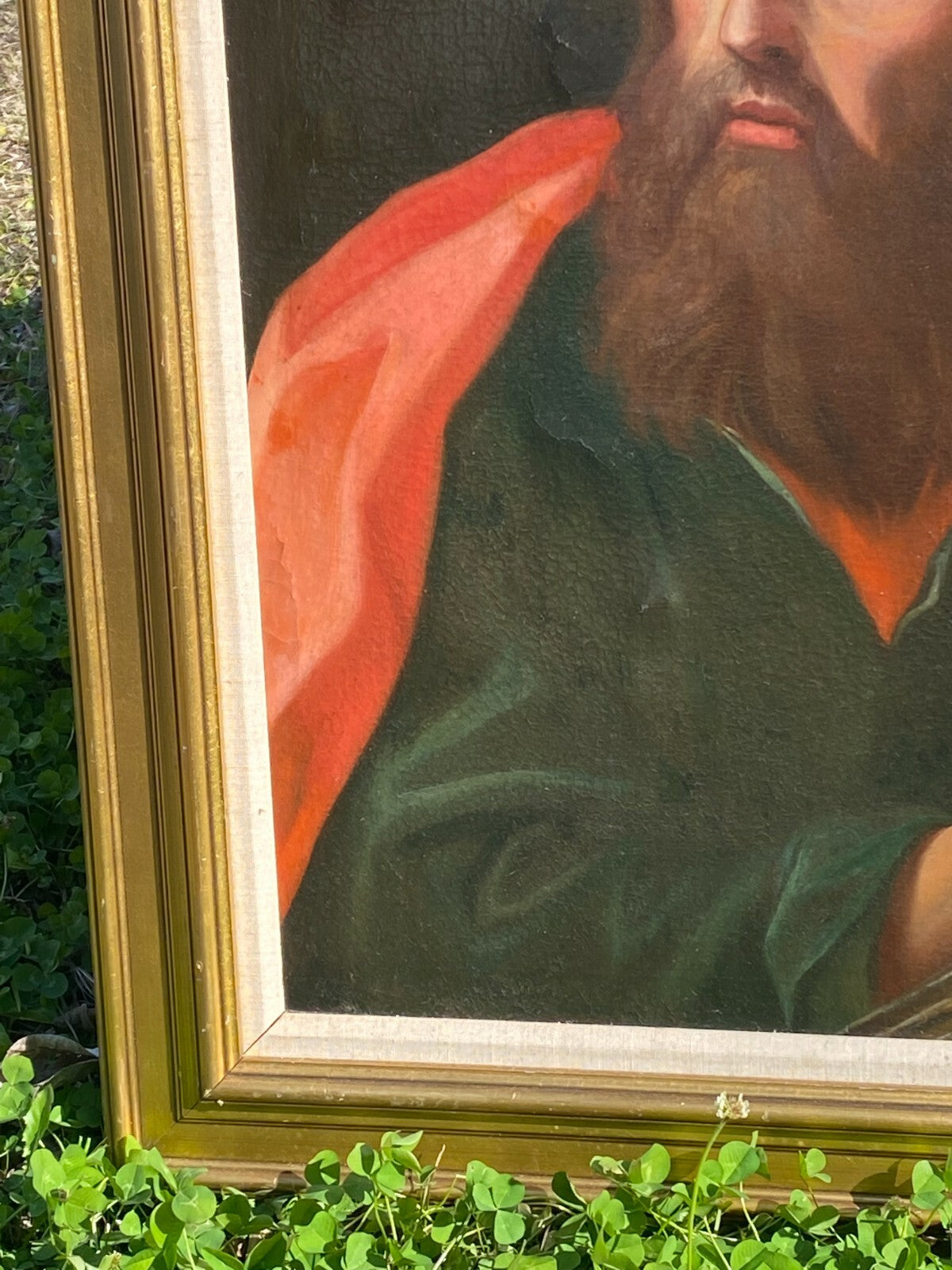 Portrait of Saint St. Paul 19th c. Old Master School Oil on Canvas Painting