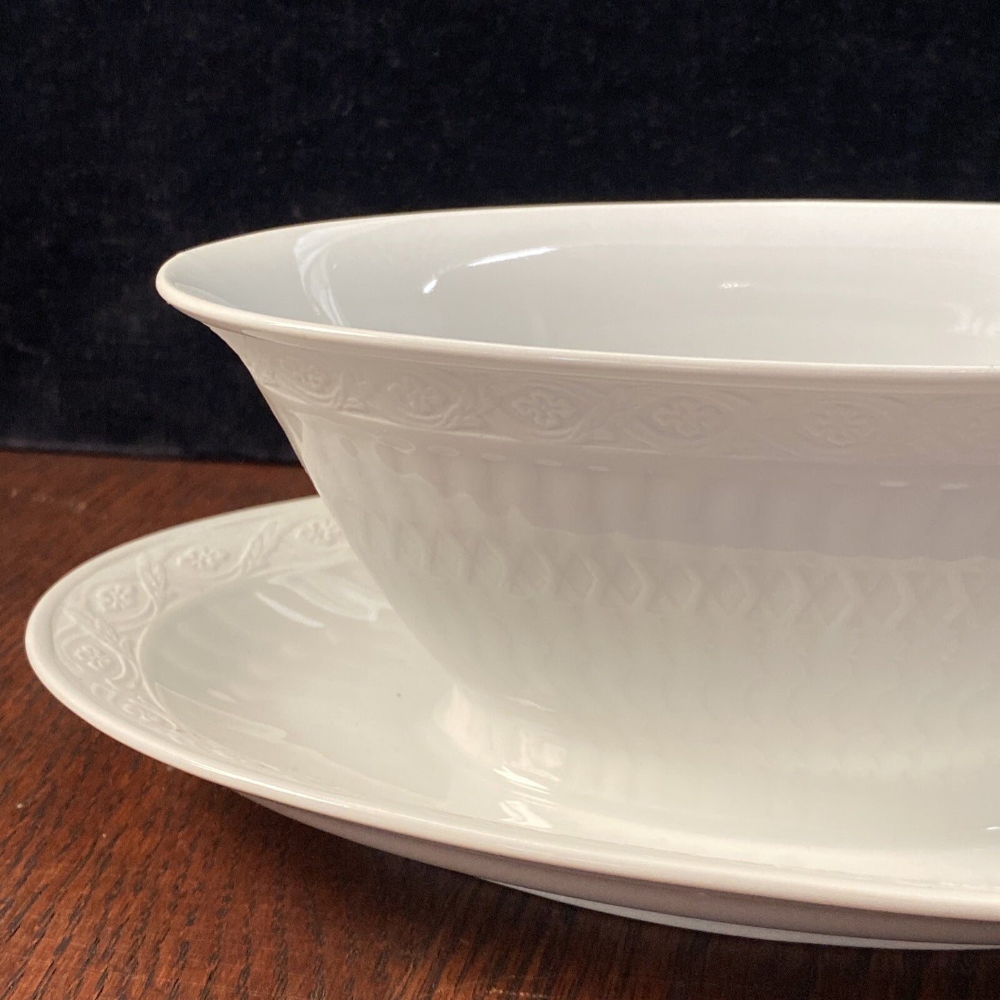 Royal Copenhagen “White Fan” Gravy Boat