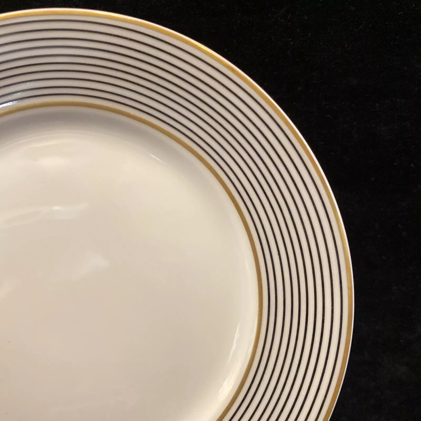 Raynaud Ceralene Crinoline Black 8 3/4" Luncheon Sized Plate Limoges France 1990