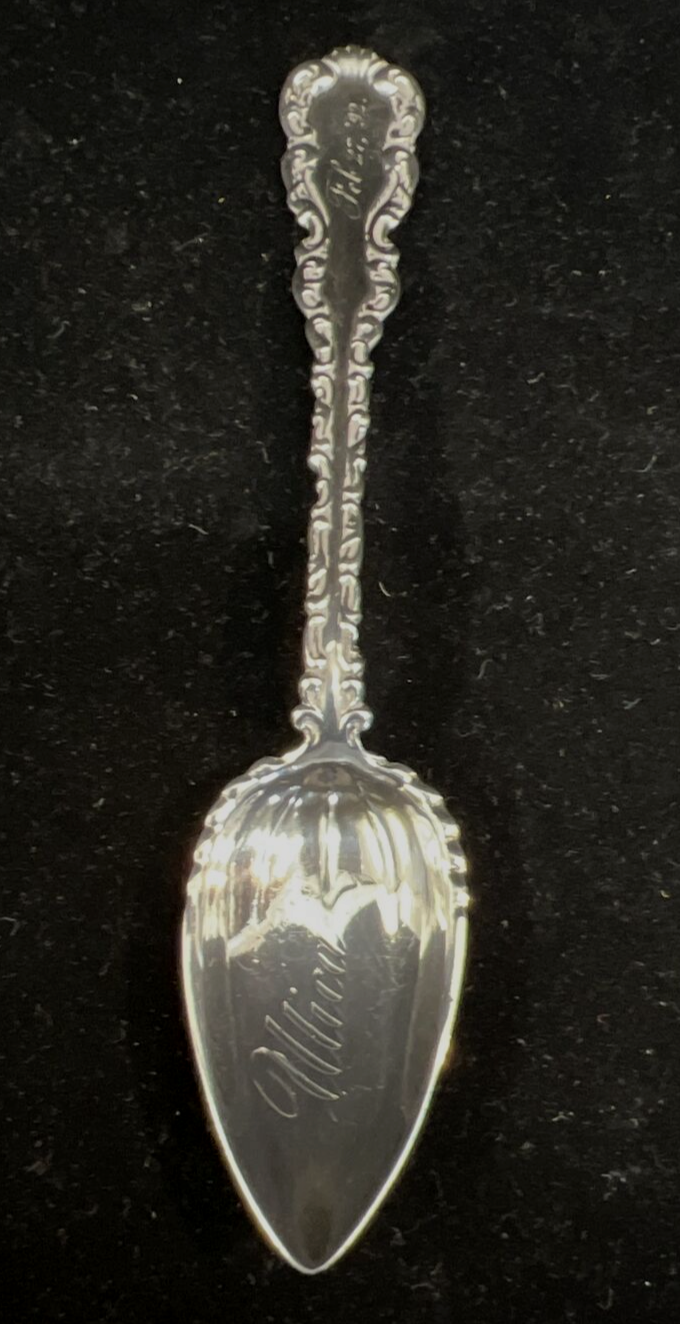 Louis XV  Sterling Grapefruit Spoon by Whiting Mfg  "Utica  Feb. 27 '92 Mono M"