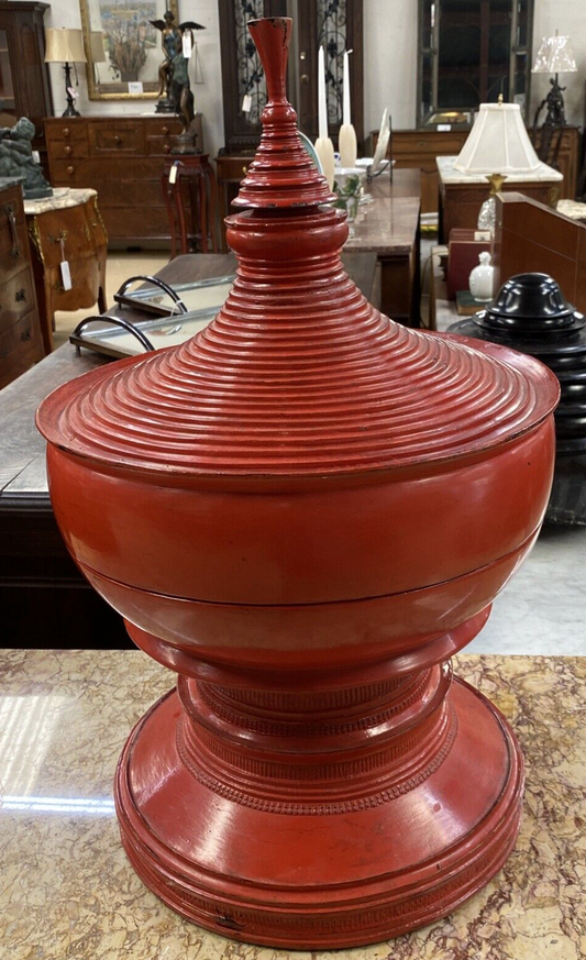 Shan State Red Burmese Offering Jar (hsun ok) c.1925