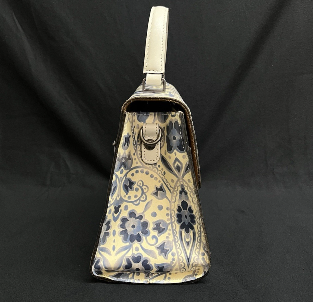 Patricia Nash Chauny Leather Crossbody Satchel Italian Folklore w/ Strap/Wallet