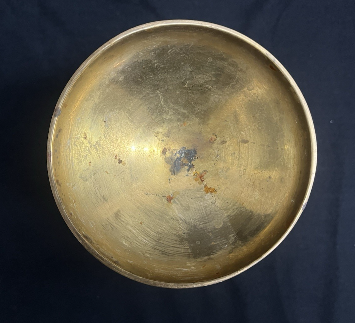 PB19 Pair of Indian Moorish Spun Brass Cloisonne Enamel Pedestal Planters 8.25"