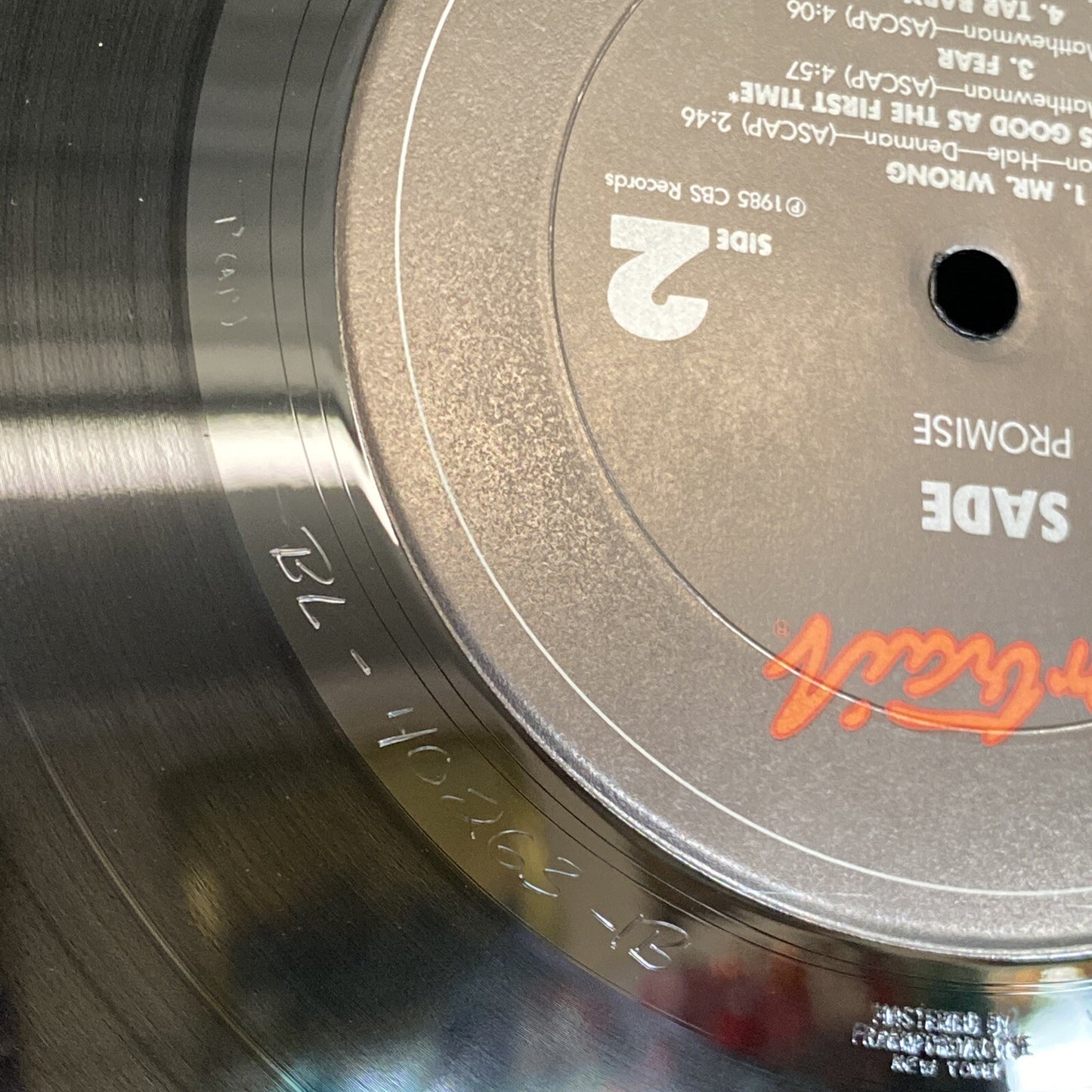 PROMO STAMPED SADE-PROMISE 1985 PORTRAIT FR 40263- VINYL LP