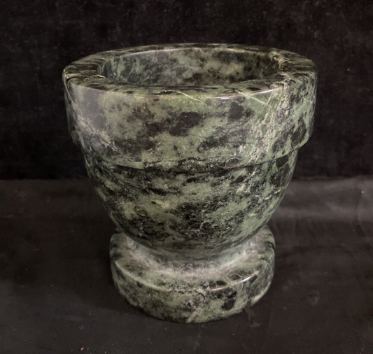 Small Green Marble Soapstone 4x4" Mortar
