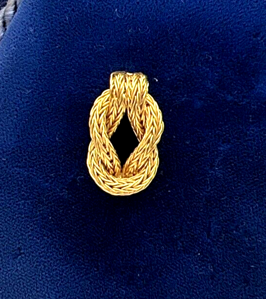 Rare Lalaounis 18k Gold Hercules Knot Stick Pin marked Greece 750, 4.14g TESTED
