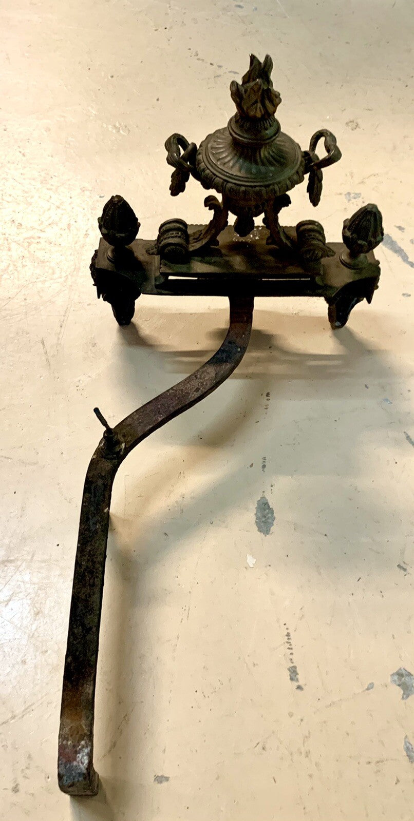 Pair Antique French Bronze Louis XVI Style Chenets Andirons Fireplace Fire Dogs