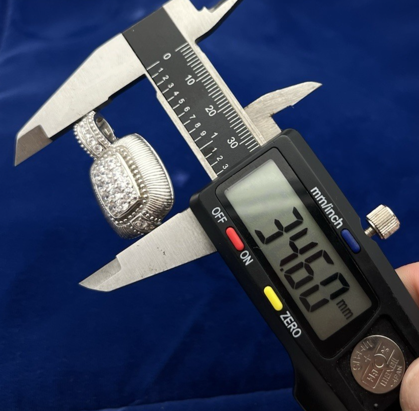 Judith Ripka Sterling Silver CZ Stone Enhancer Pendant 12.49g