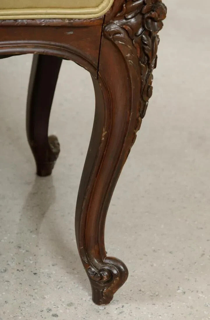 Antique French  Louis XVI Carved Wood Window Bench