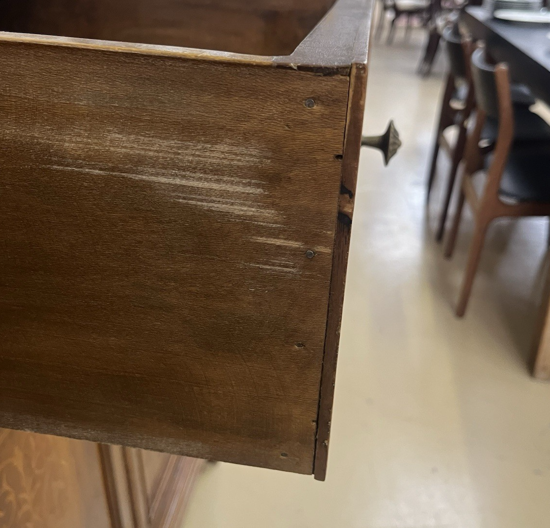 LARGE ITALIAN BURLED WALNUT & MARQUETRY SIDEBOARD, 94"L