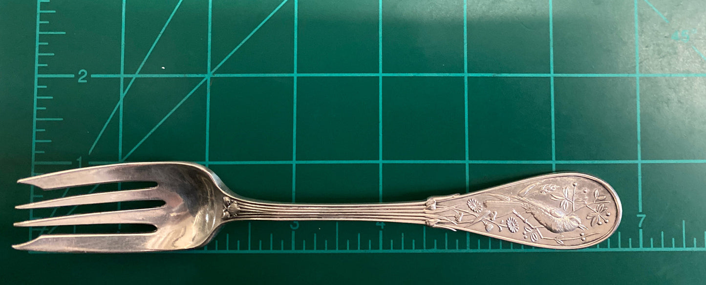 Japanese by Tiffany & Co Sterling Silver 6 3/4" Four Tine Salad Fork RARE mono S