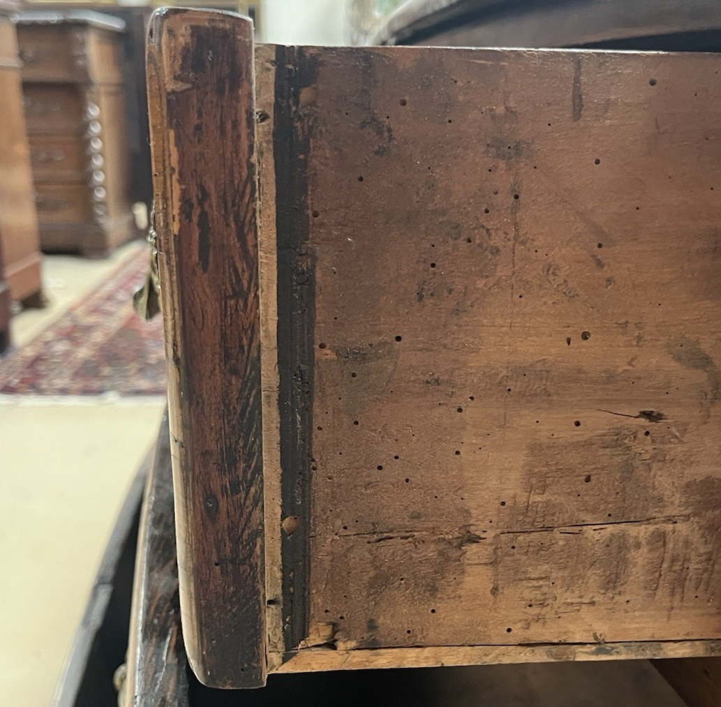 ANTIQUE FRENCH LOUIS XIV MARBLE-TOP BURLED WOOD COMMODE CHEST OF DRAWERS 19th C