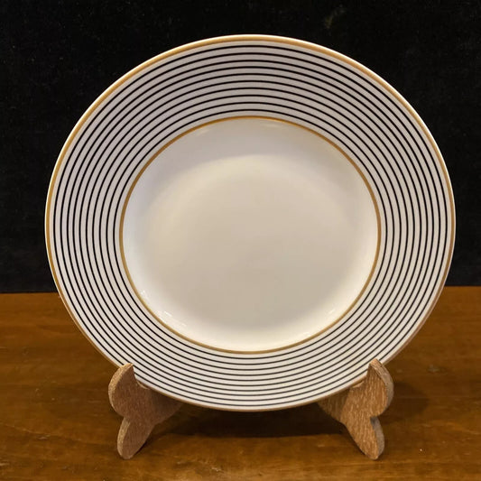 Raynaud Ceralene Crinoline Black 6 1/2" Bread Plate Limoges France 1990 BH235C