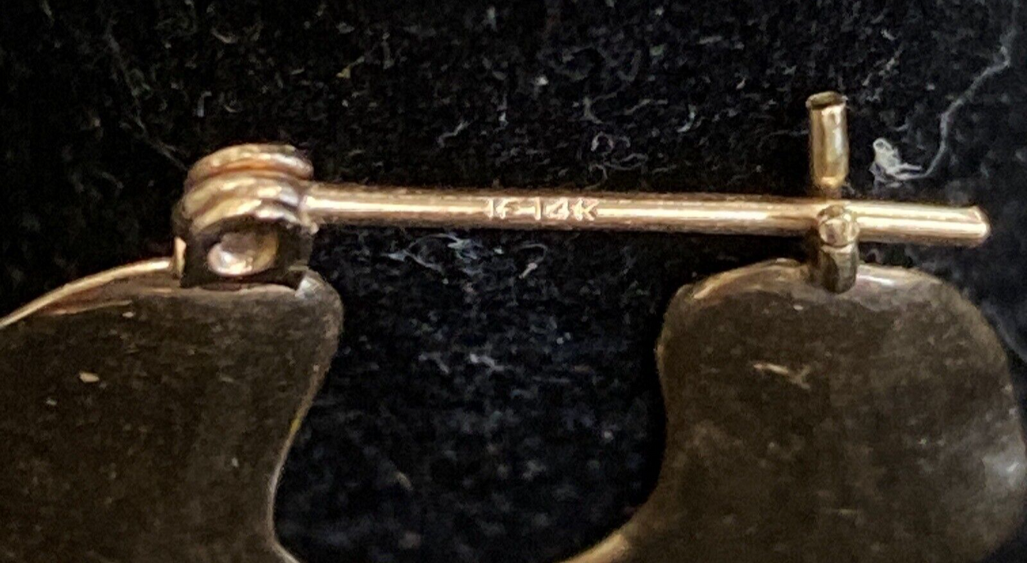 14K Gold Flat Hoop Pierced Earrings 2.3g CB18